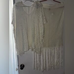 Elegant Cream Knit Sweater 2pc set